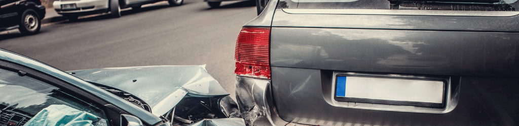 Car accident on the street. Parked car.