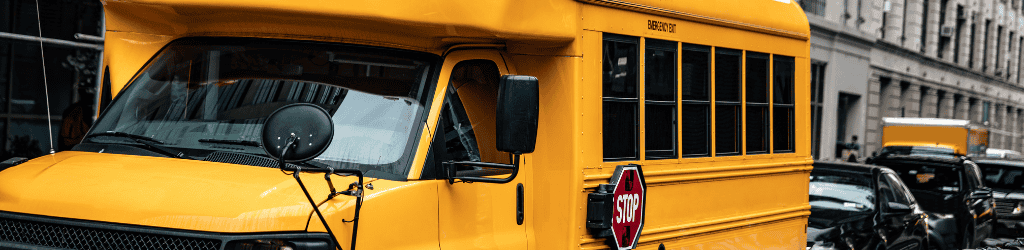 School bus on duty in New York City